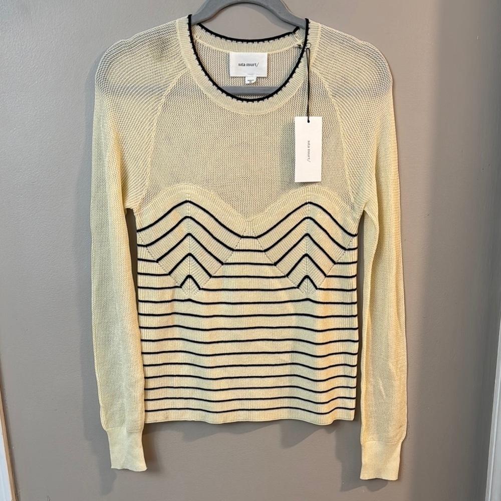 NWT Sita Murt Open Knit Stripe Sweater